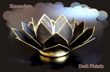 Lotus Teelicht Schwarz
